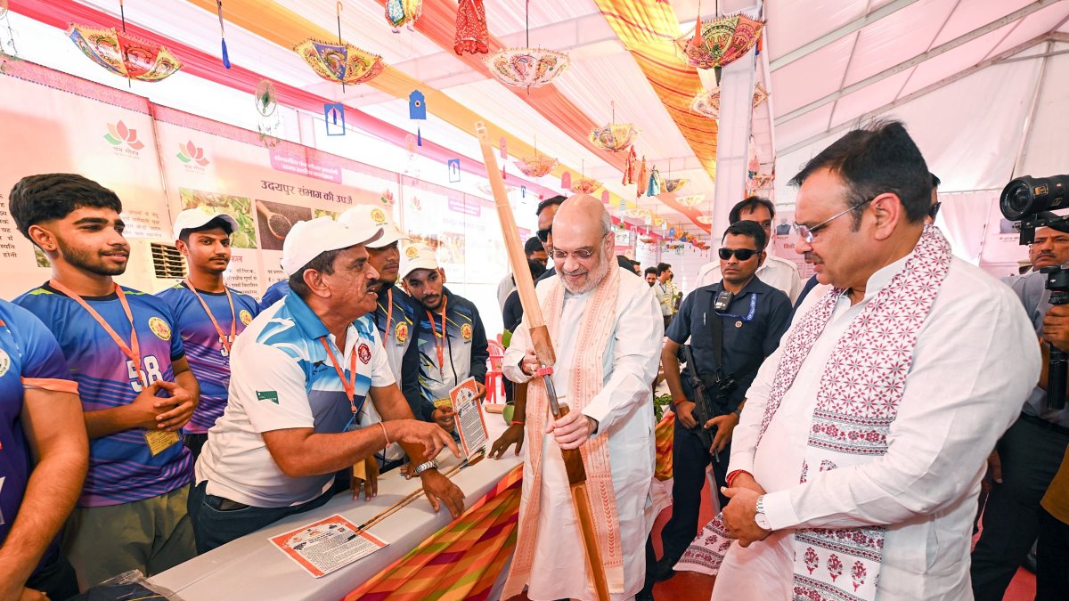 Amit Shah visits cooperation exhibition in Chittorgarh