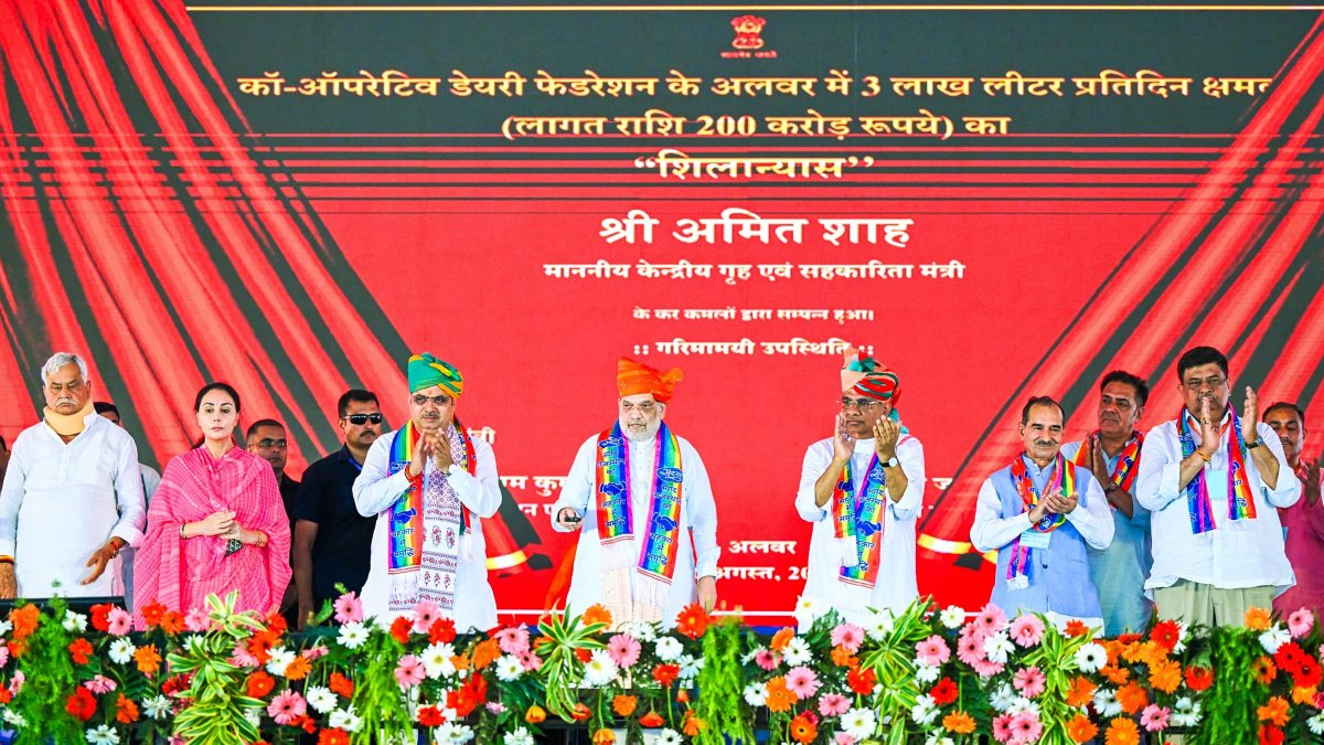 Amit Shah lays foundation for Alwar dairy projects