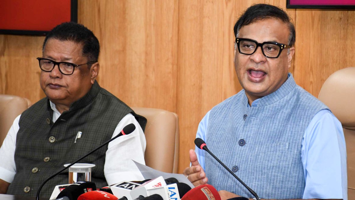 Assam CM Sarma addresses press conference in Guwahati