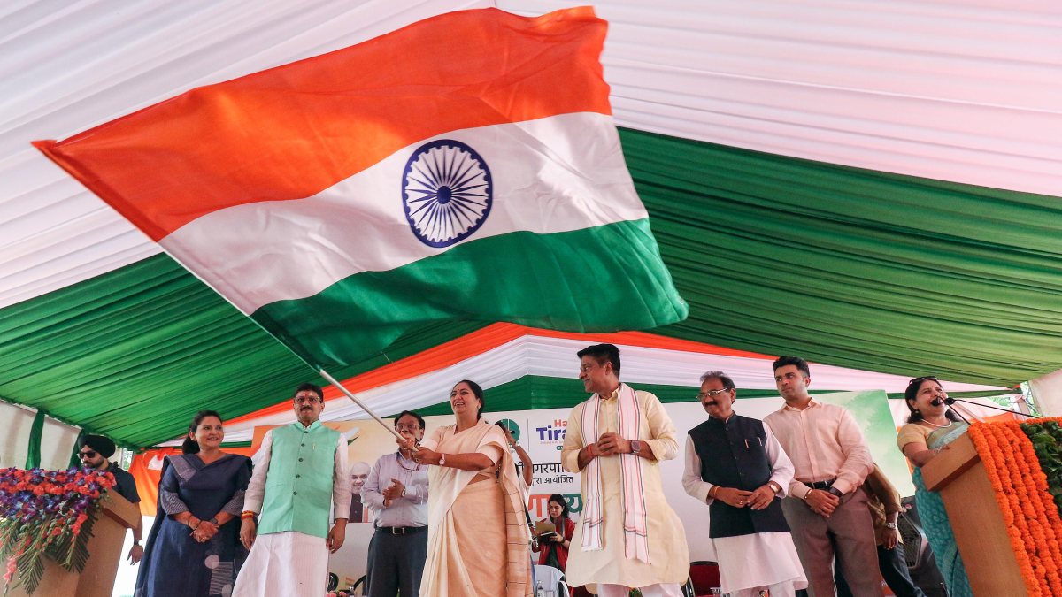 Delhi CM Rekha Gupta joins Tiranga Yatra in New Delhi
