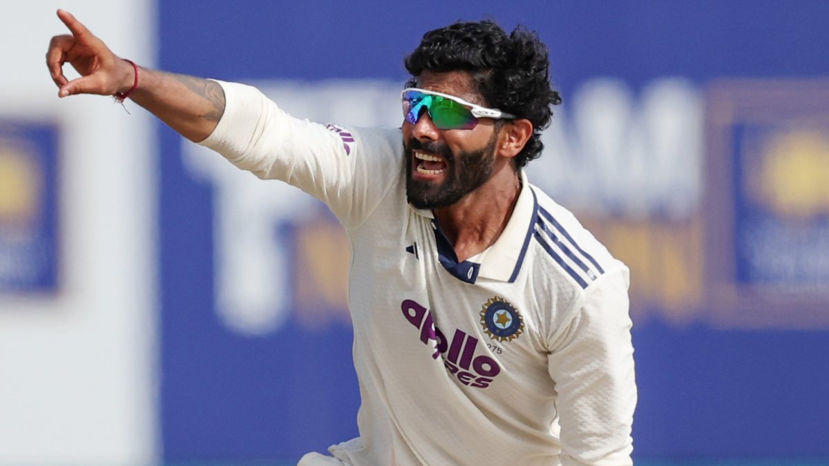 India's Jadeja appeals during day 3 of first Test in Galle