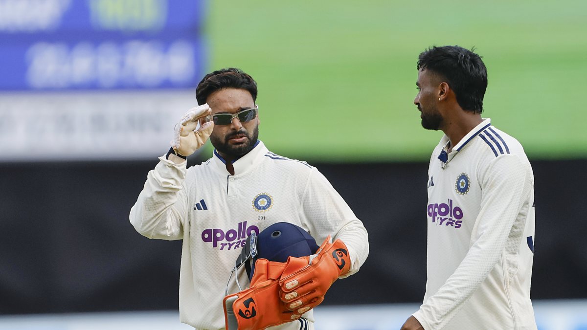 India's Pant and Suthar on field during day 3 of first Test