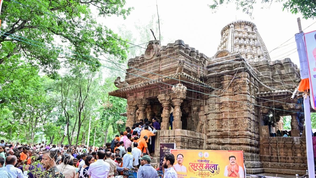Devotees queue for Shravan rituals at Bhoramdev Temple