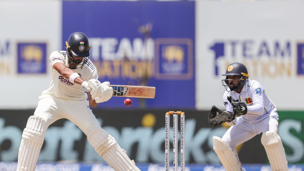 India's Padikkal plays shot on day four of first test in Galle
