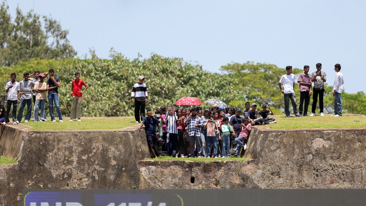 Spectators watch day four of India-Sri Lanka test in Galle