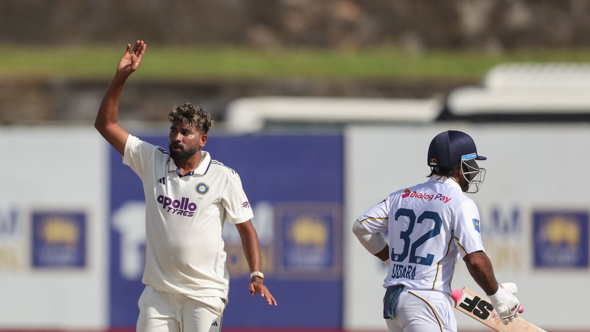 India's Siraj bowls on day 4 of first Test in Galle