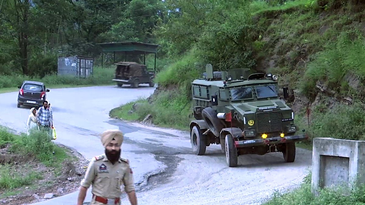 Army vehicle deployed along Rajouri-Poonch highway on Budha Amarnath Yatra day two