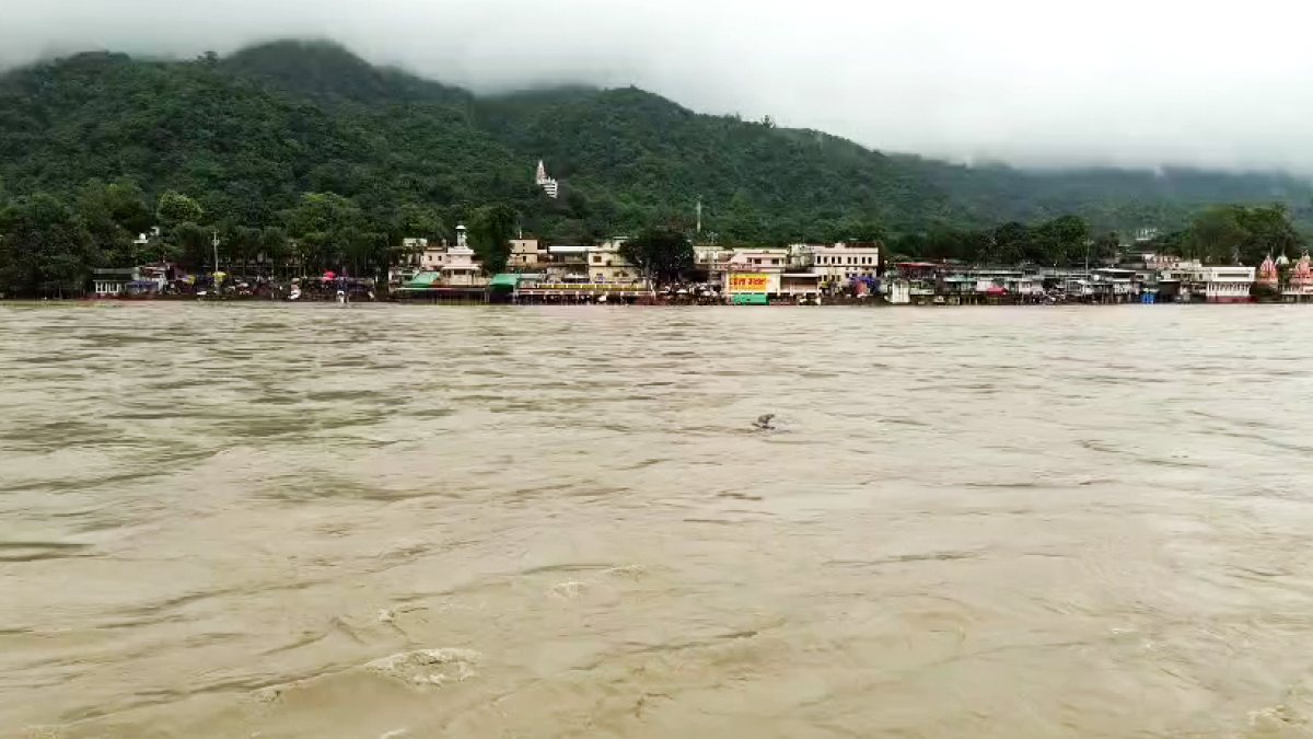 Rishikesh Ganga swells as rains continue