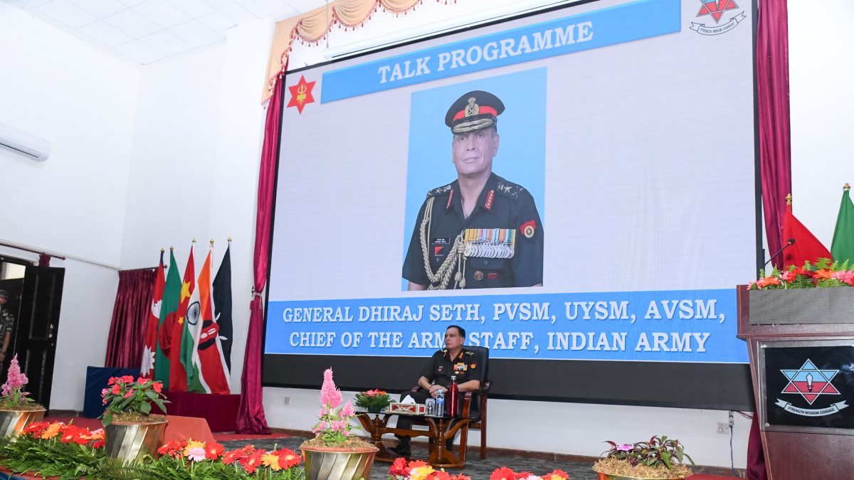 Indian Army chief addresses student officers at Staff College in Nepal