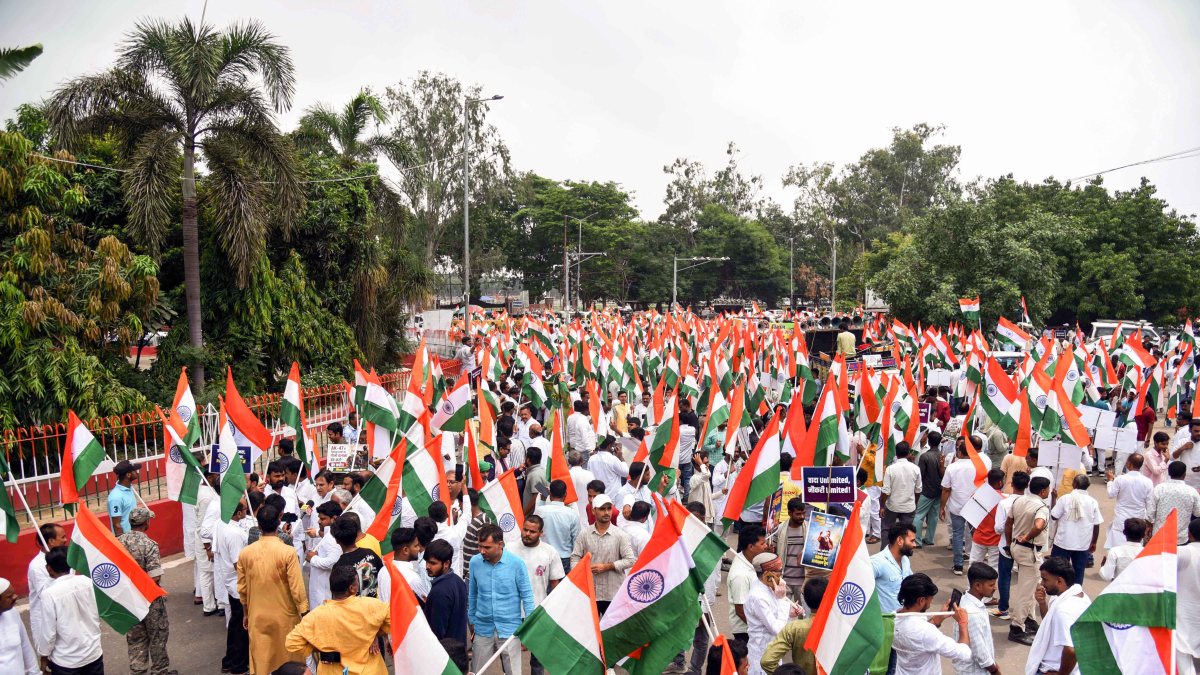 RJD supporters march in Patna over paper leaks, unemployment