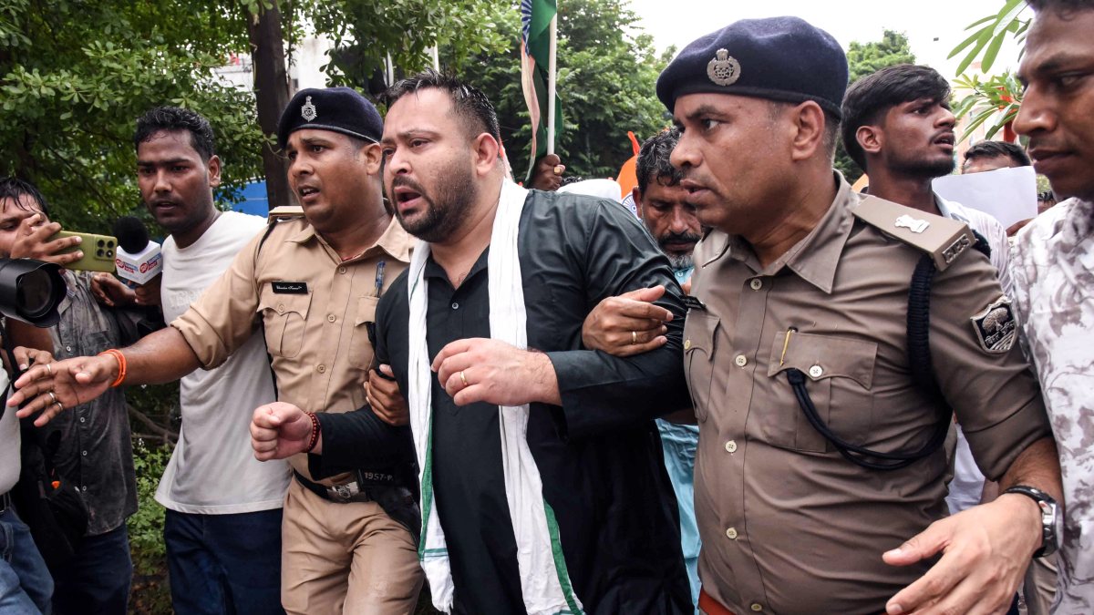 Tejashwi Yadav detained during Patna march over paper leaks