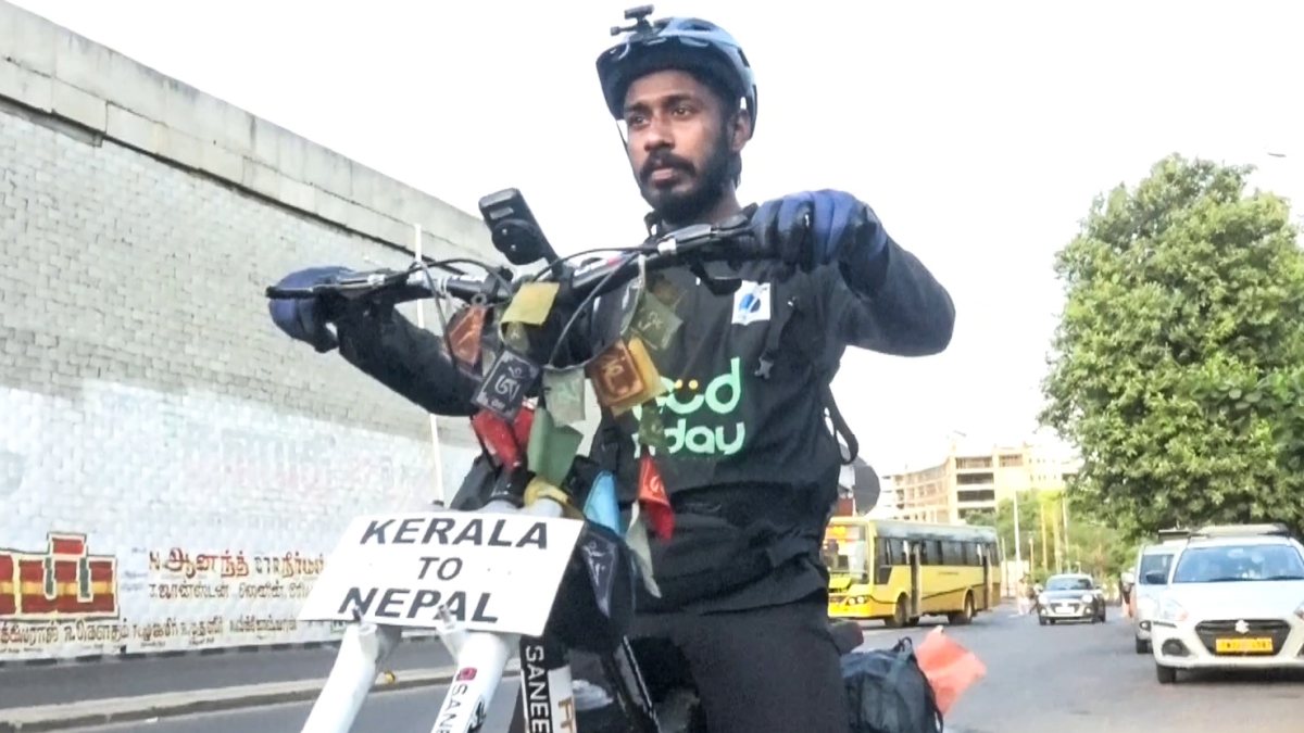 Kerala cyclist rides wheel-less bike to Everest Base Camp for anti-drug drive