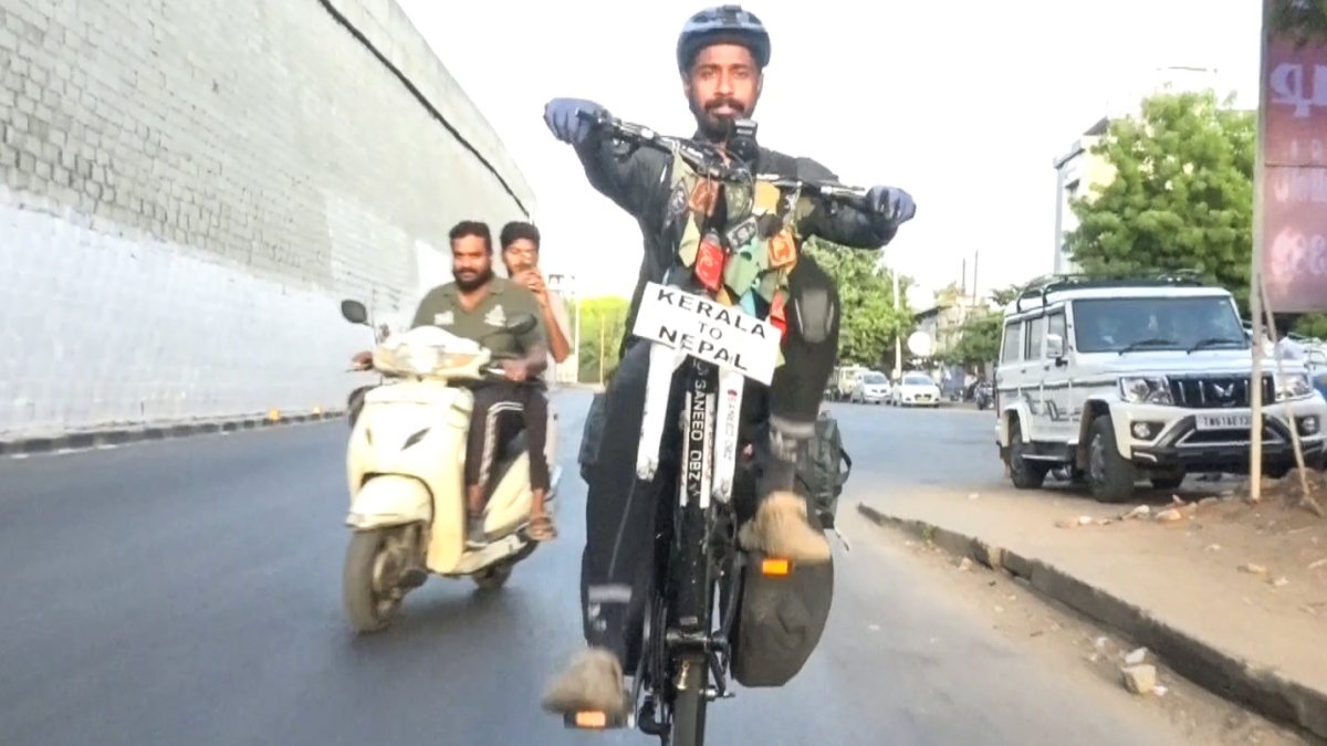 Kerala cyclist rides wheel-less bike to Everest Base Camp for anti-drug drive