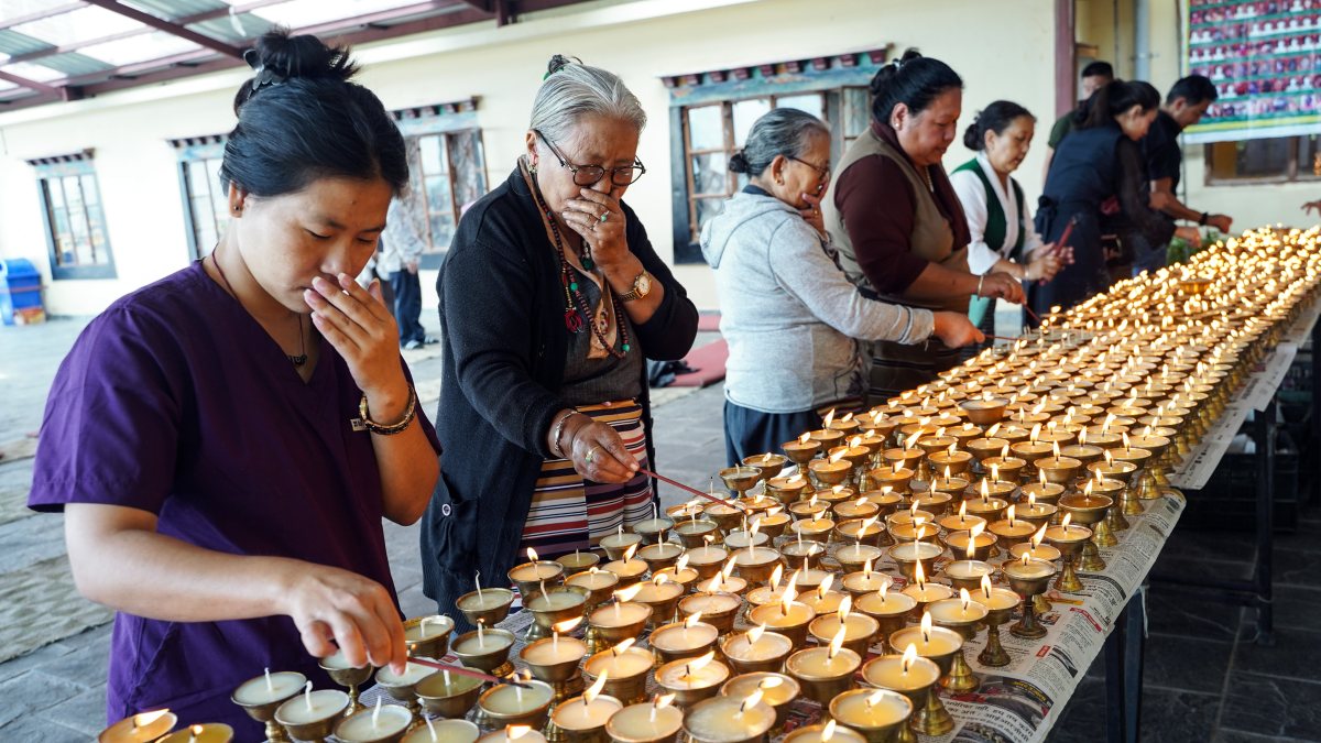 Tibetan community lights diyas in Shimla for self-immolated activist