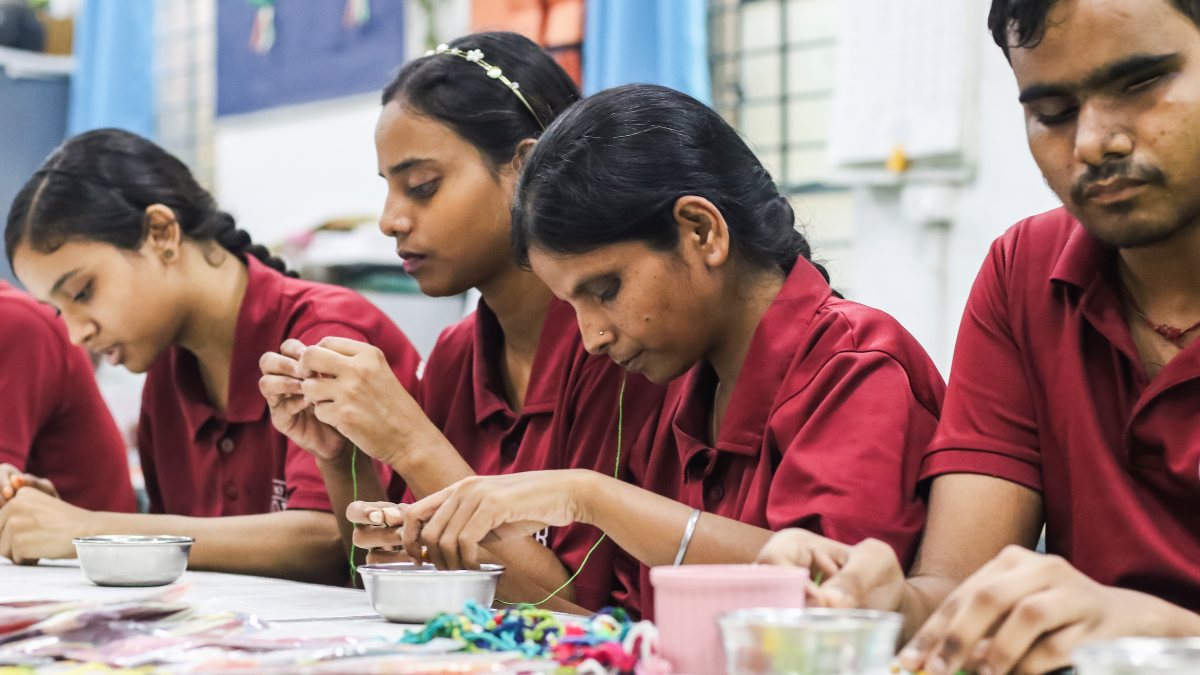 Blind students craft rakhis ahead of Raksha Bandhan in New Delhi