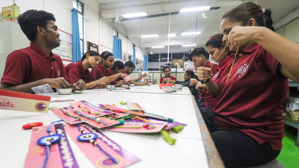 Blind students craft rakhis ahead of Raksha Bandhan in Delhi