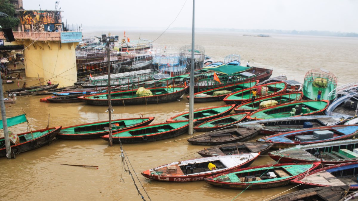 Flooded Ganga ghats in Varanasi as river swells