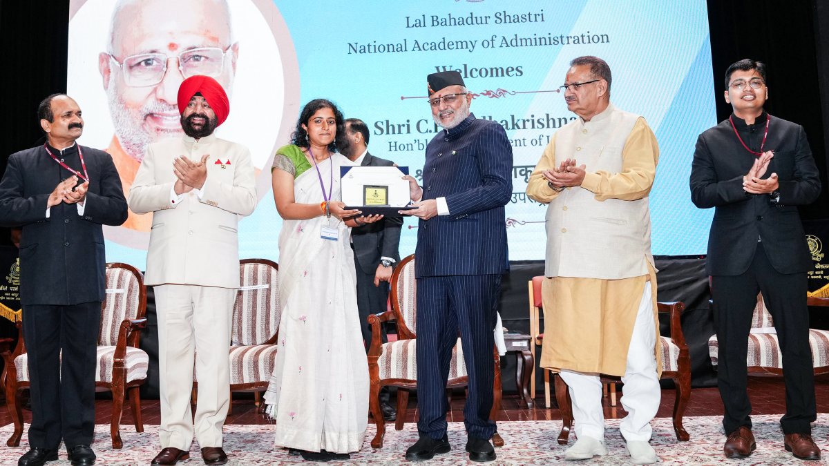 VP Radhakrishnan felicitates IAS 2024 batch in Mussoorie