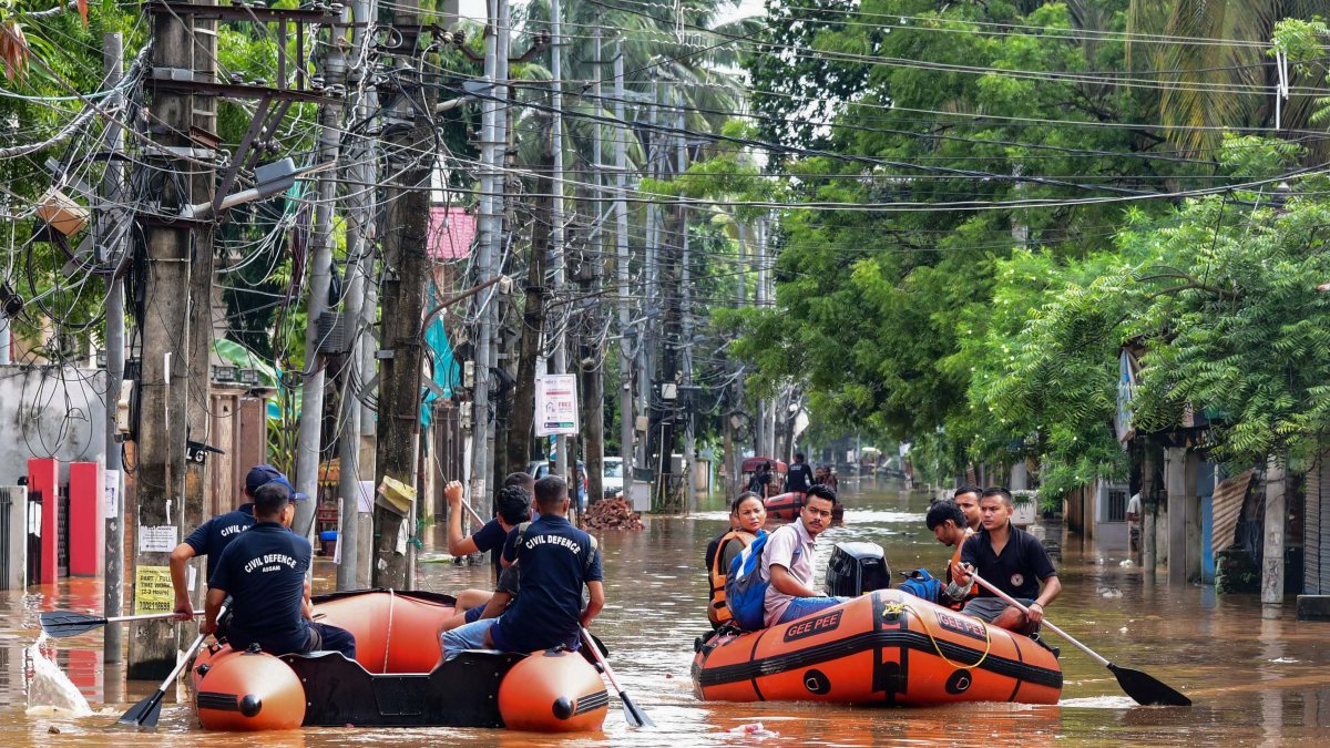 SDRF conducts rescue ops in flood-hit Guwahati