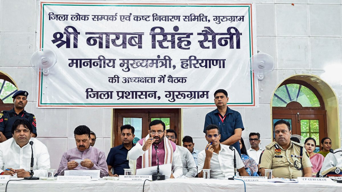 Haryana CM Nayab Saini chairs grievance redressal meet in Gurugram