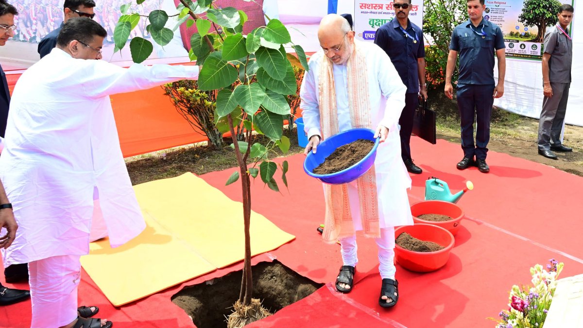 Amit Shah plants tree under 'One Tree in the Name of Mother' campaign in Siliguri