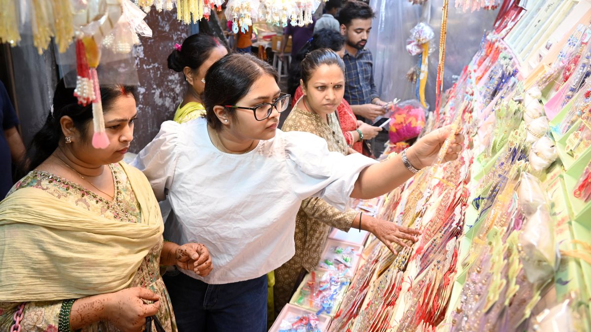 Rakhis on display at Patna shop ahead of Raksha Bandhan