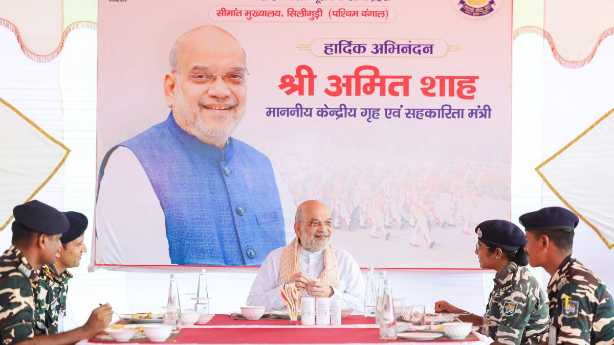 Amit Shah joins SSB officers for Bada Khana in Siliguri