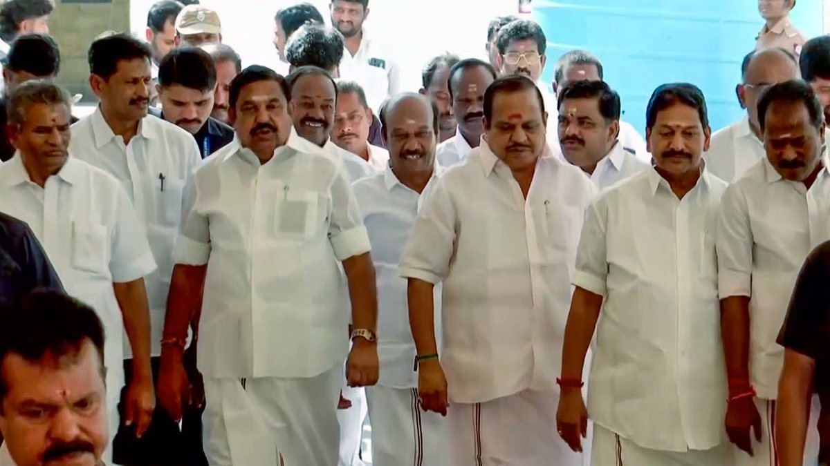 AIADMK chief Palaniswami arrives at Tamil Nadu Assembly for budget session