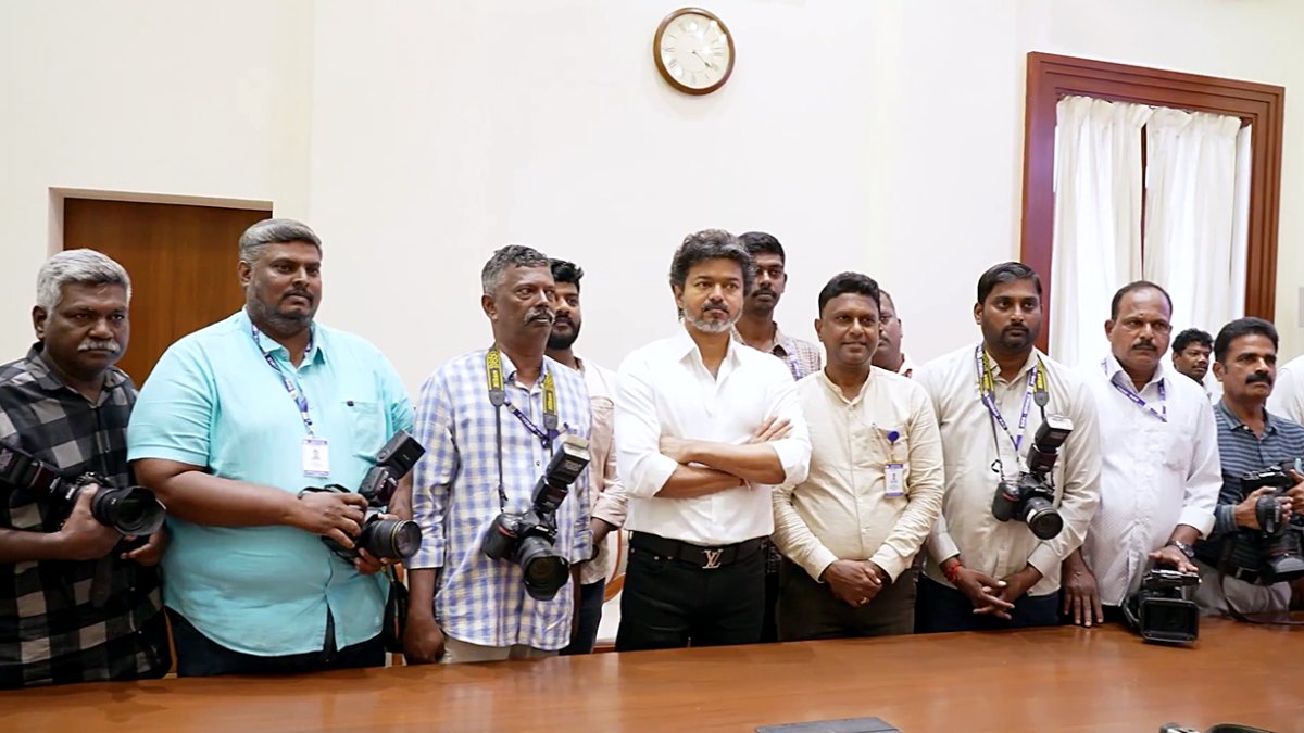 Tamil Nadu CM Vijay celebrates World Photography Day with press photographers