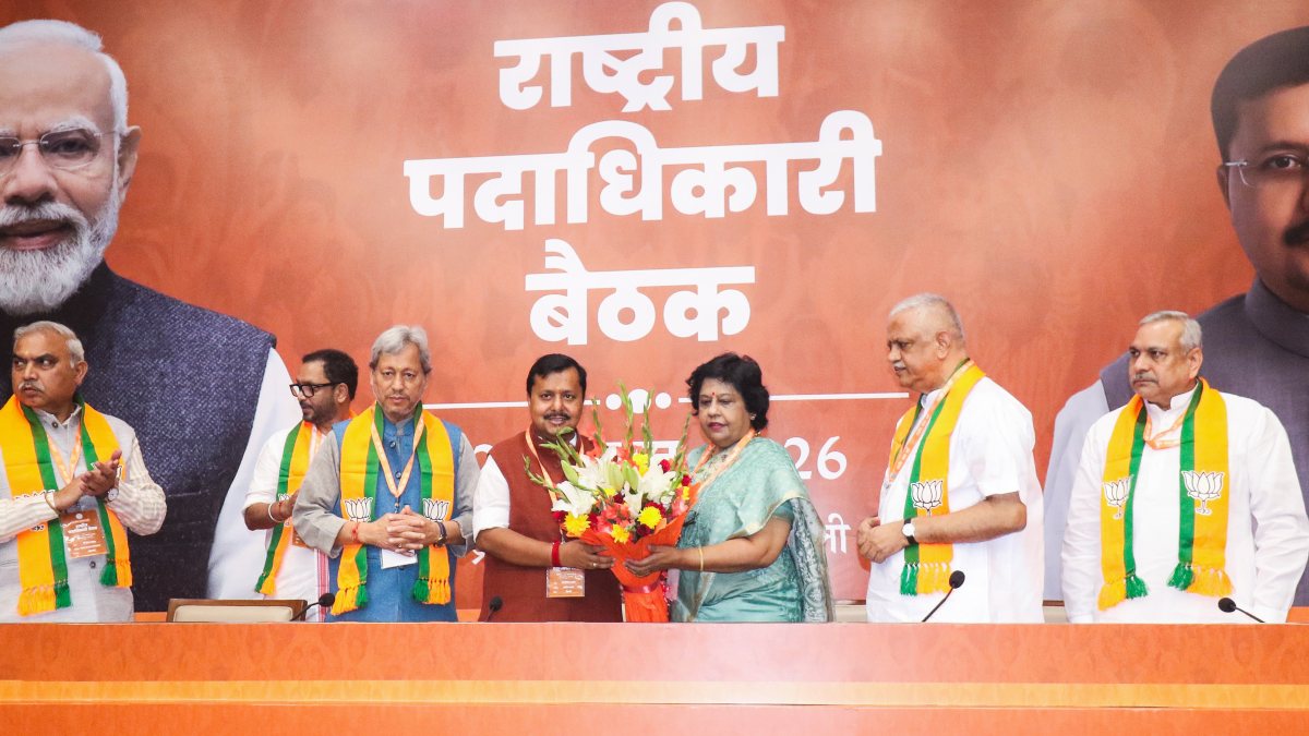 BJP president Nitin Nabin meets new office-bearers in Delhi