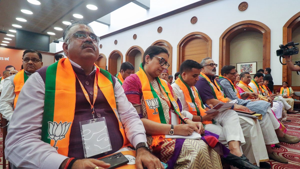 BJP inducts new office-bearers at Delhi headquarters