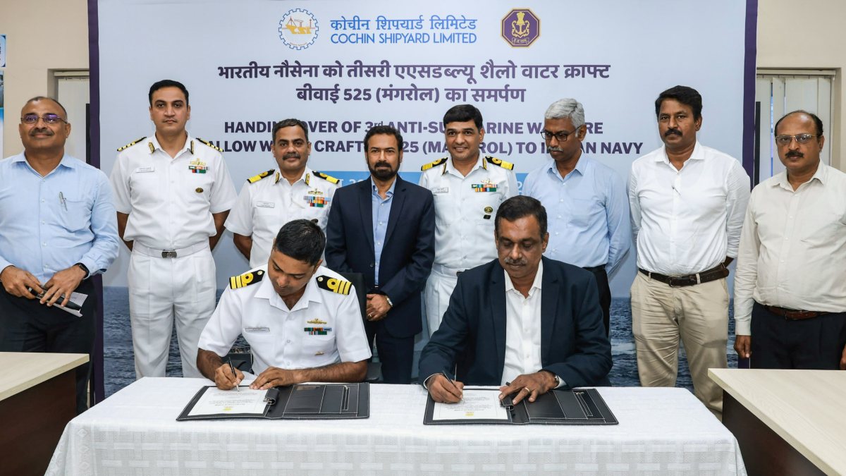Indian Navy receives third ASW shallow water craft Mangrol