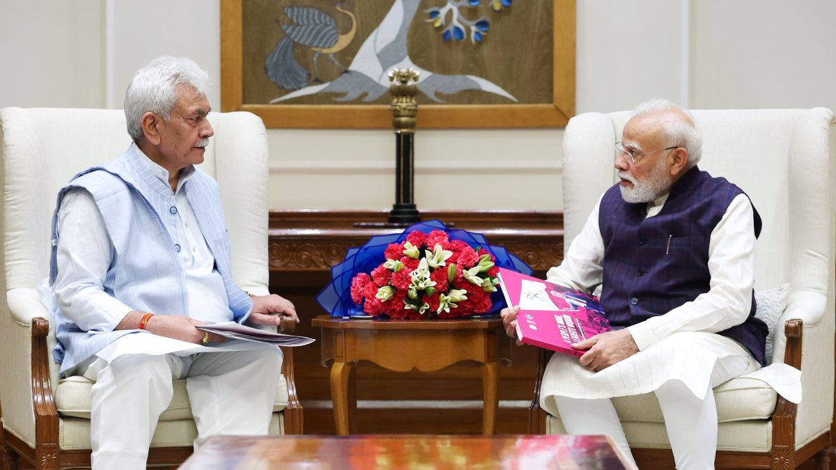 J&K LG Manoj Sinha calls on PM Modi in New Delhi