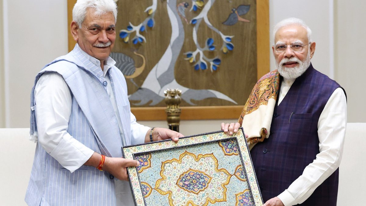 J&K LG Manoj Sinha calls on PM Modi in New Delhi