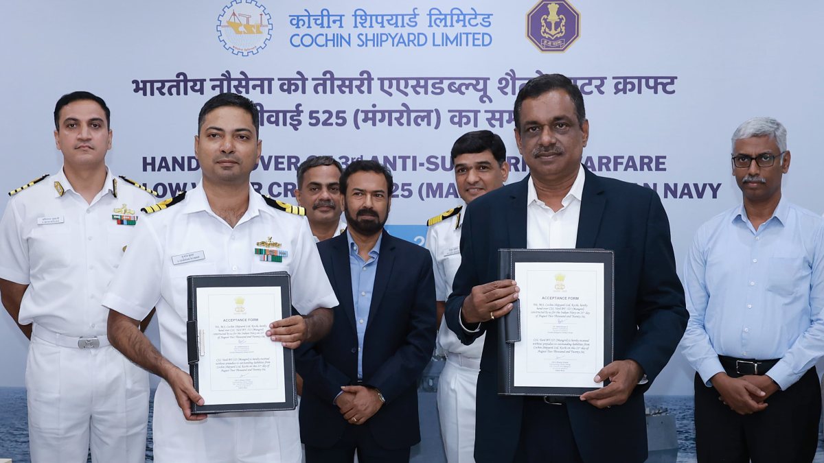 Indian Navy receives third anti-submarine warfare craft Mangrol