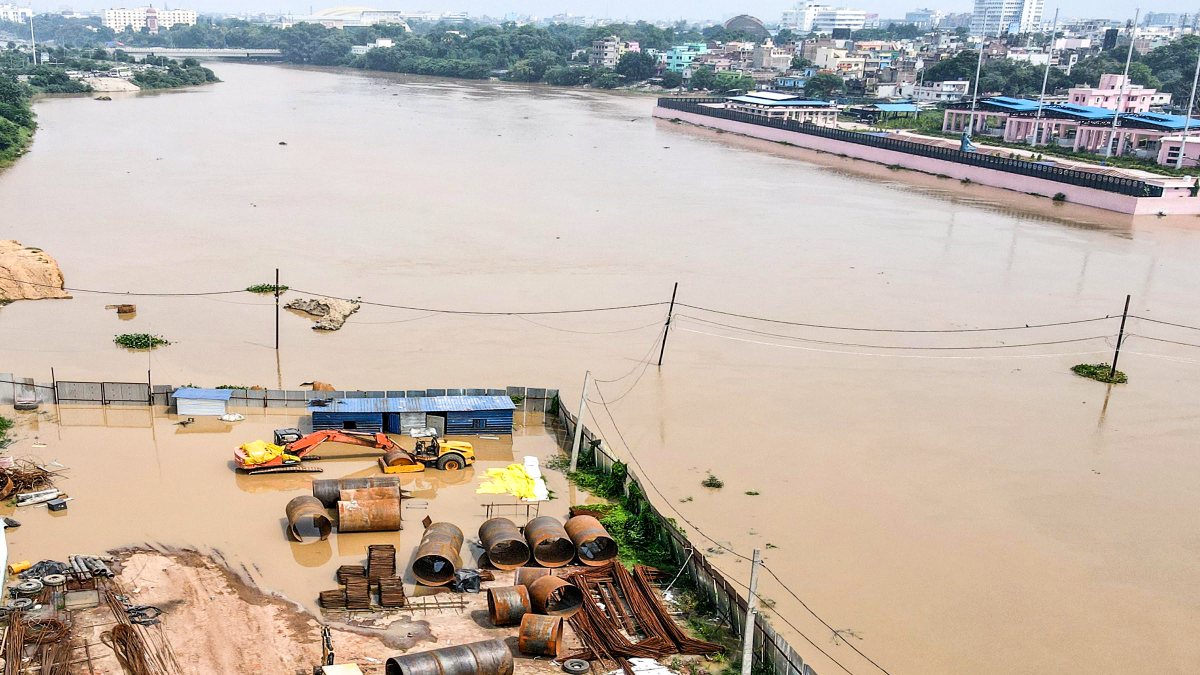 Aerial view shows Ganga flooding Patna riverbanks