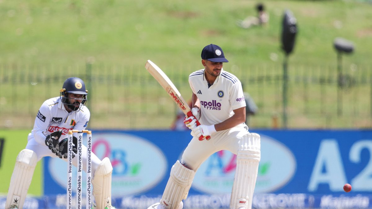 Shubman Gill plays a shot on Day 1 of second Test in Colombo
