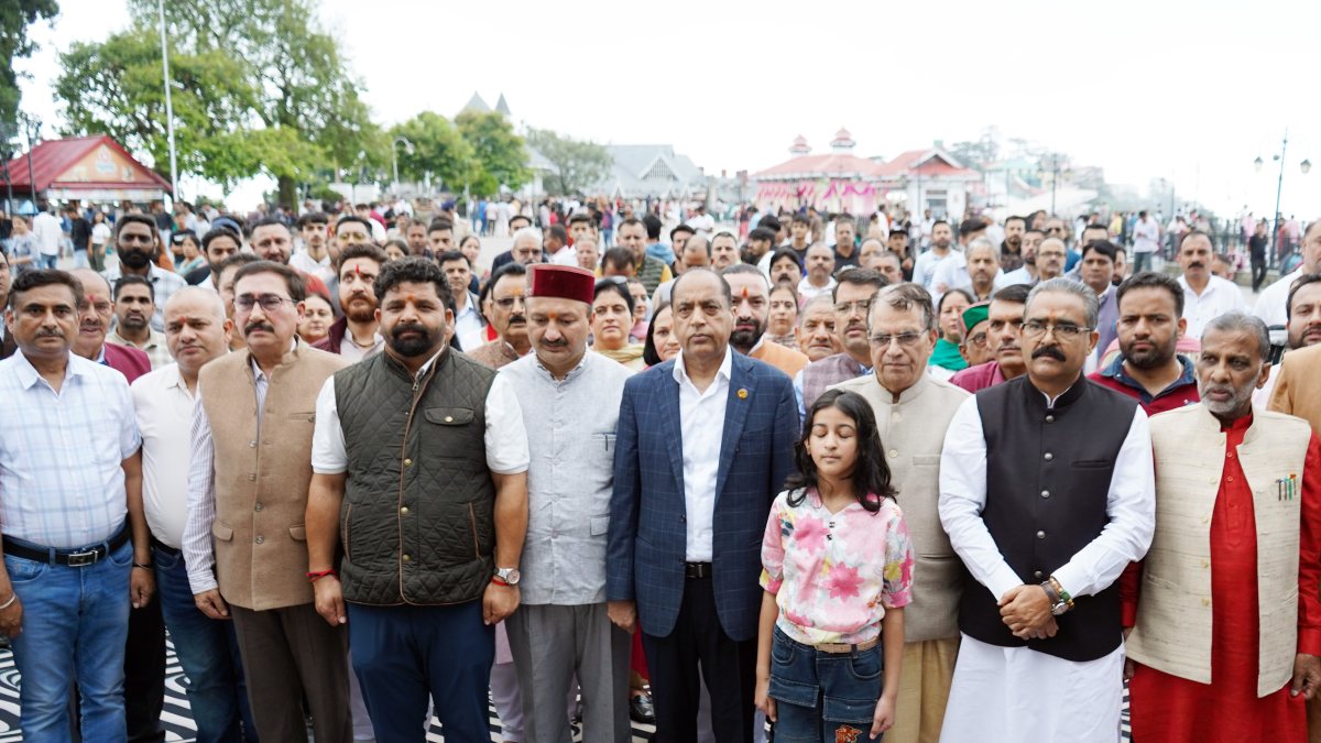 Himachal BJP protests at Ridge Maidan in Shimla