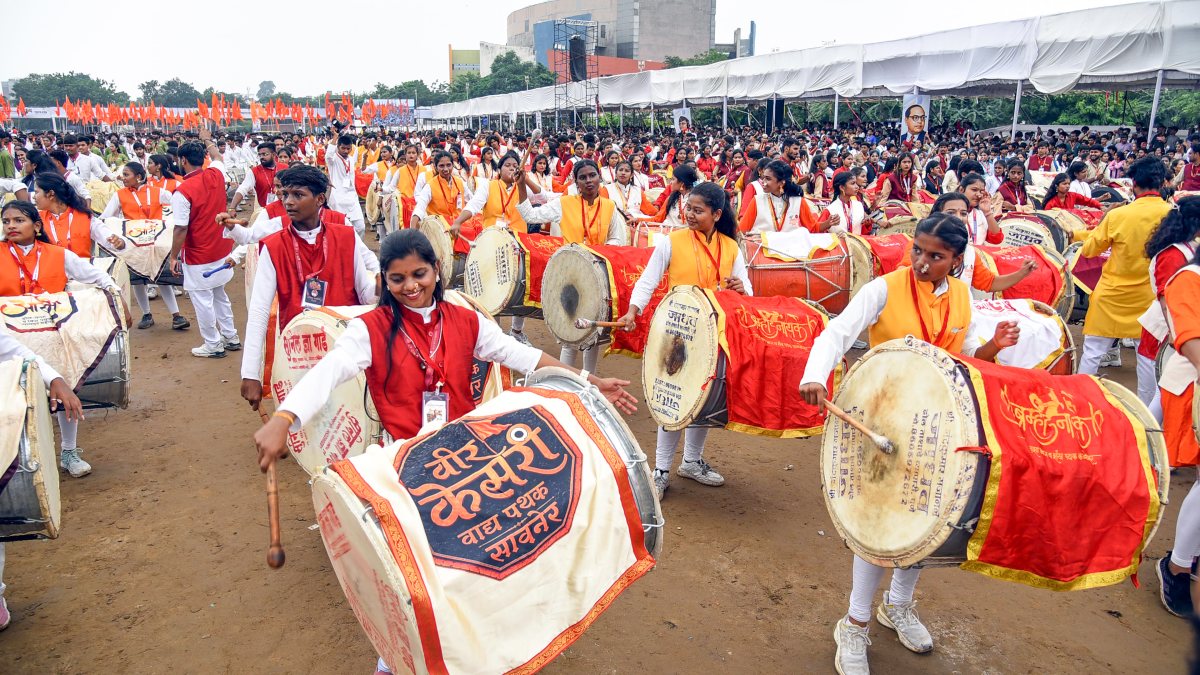 Dhol-Tasha troupes perform at Manthan4Yuva closing ceremony in Nagpur