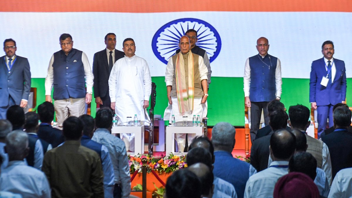 Rajnath Singh attends Bhumi Pujan for defence facilities in Kolkata