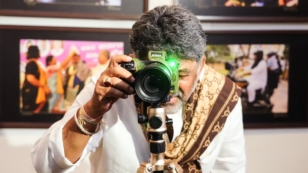 Karnataka CM Shivakumar clicks at Bengaluru photo exhibition