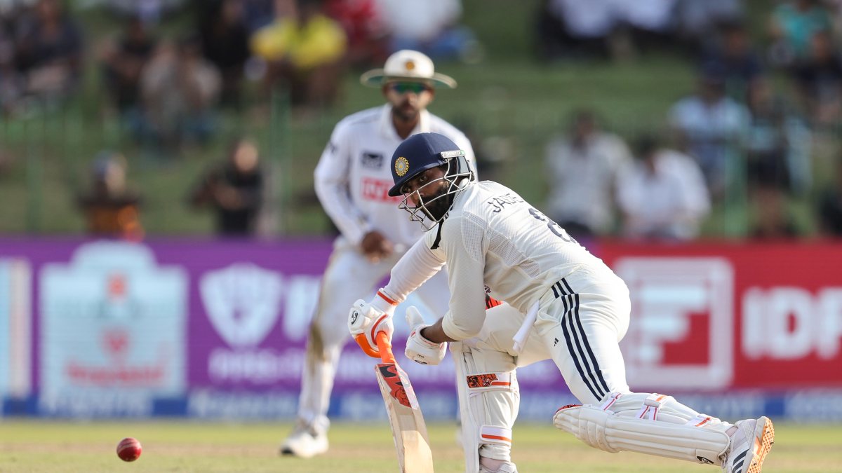 Ravindra Jadeja plays shot on day 1 of 2nd Test in Colombo