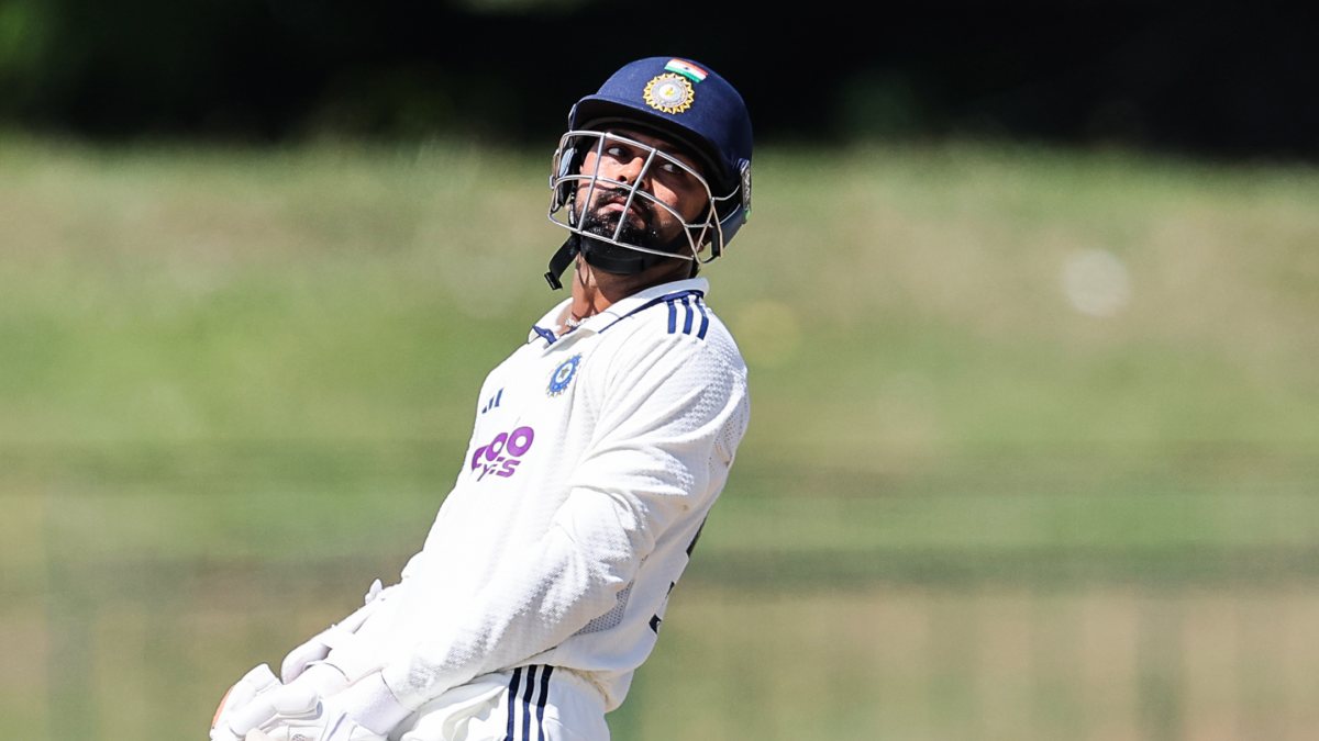 India's Saransh Jain in action on day two of second Test