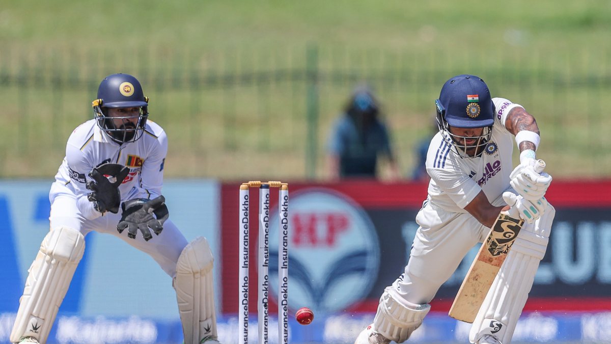 Dhruv Jurel plays a shot on day two of second Test in Colombo
