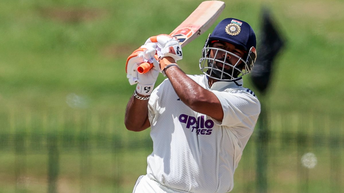 Rishabh Pant plays aggressive shot on day two of second Test in Colombo