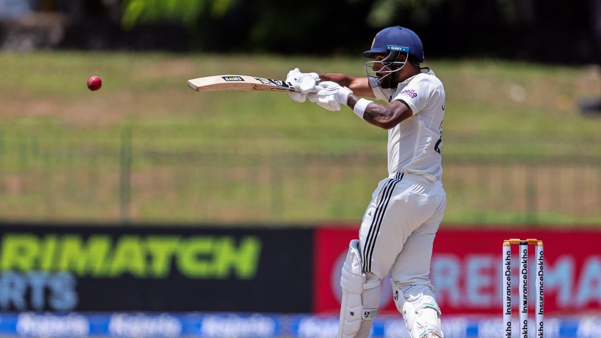 Dhruv Jurel plays a shot on day two of second Test in Colombo