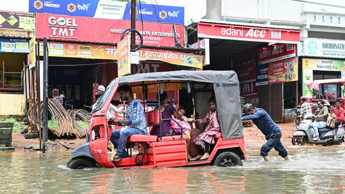 Raipur commuters pushed through waterlogged streets after heavy rain