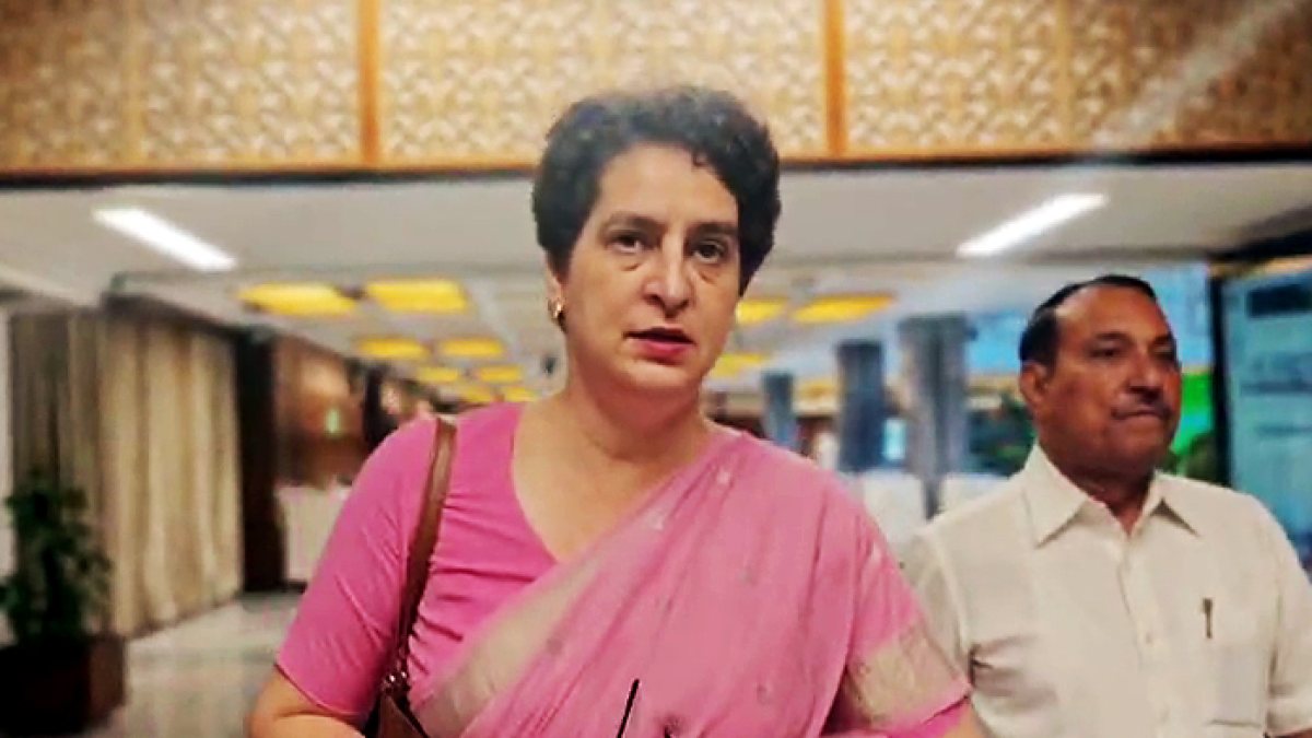 Congress MP Priyanka Gandhi reacts to NITI Aayog employment report