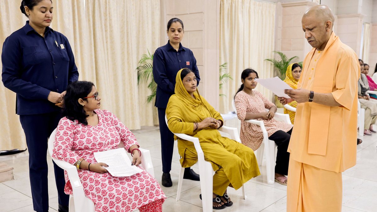 Yogi Adityanath listens to public grievances at Janata Darshan in Lucknow