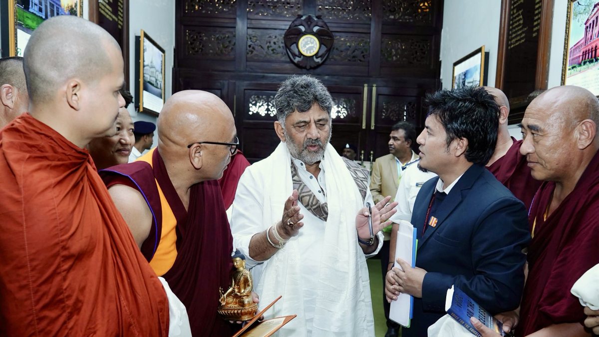 Buddhist monks meet Karnataka CM Shivakumar in Bengaluru